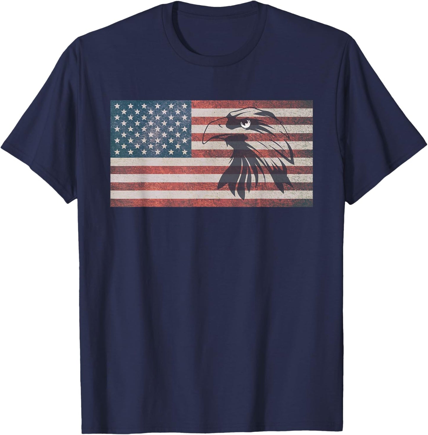 American Flag Eagle USA T-Shirt - T-Shirt | Navy