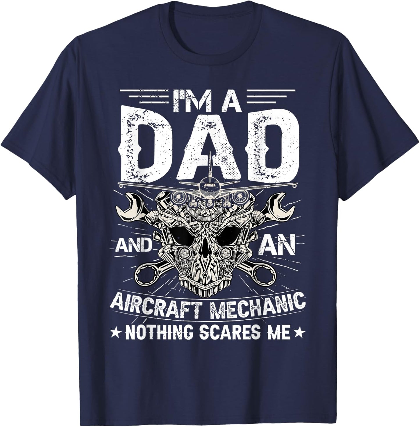 Funny Dad Airplane Plane Aviation Aircraft Mechanic T-Shirt - T-Shirt | Navy