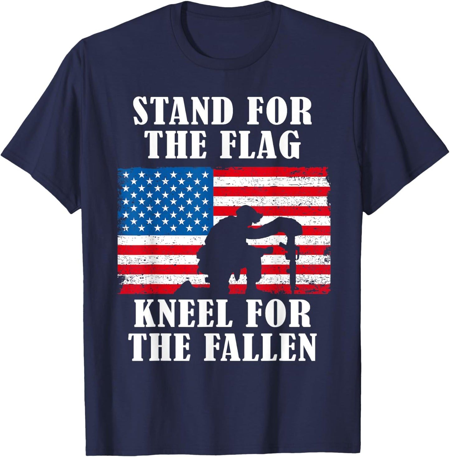 Stand for the Flag | Veterans Day Partiotic Military T-Shirt - T-Shirt | Navy