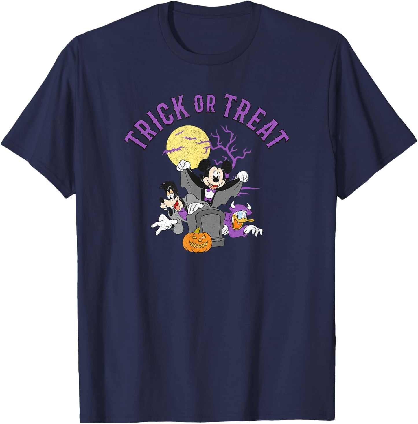 Disney Mickey and Friends Halloween Trick or Treat Group T-Shirt - T-Shirt | Navy