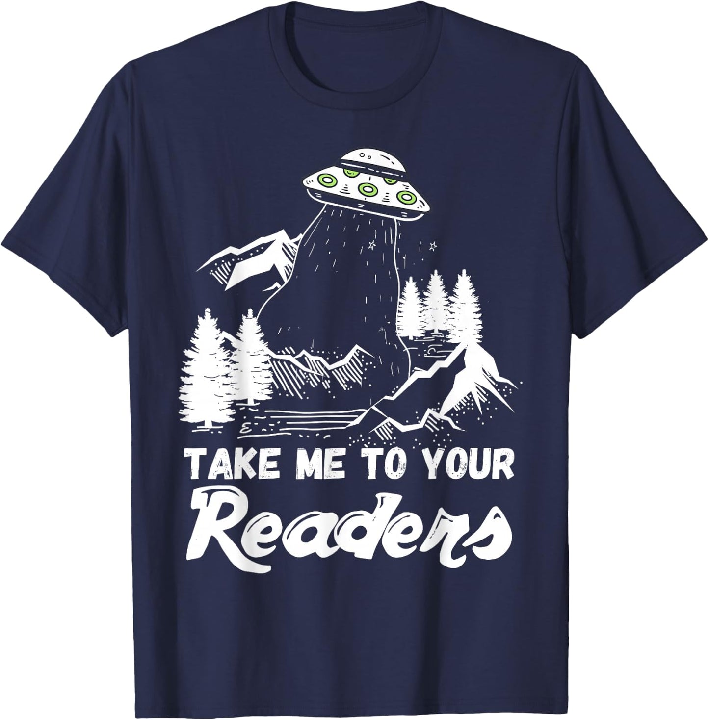 English Teacher Library Fun Alien Reading Gift T-Shirt - T-Shirt | Navy