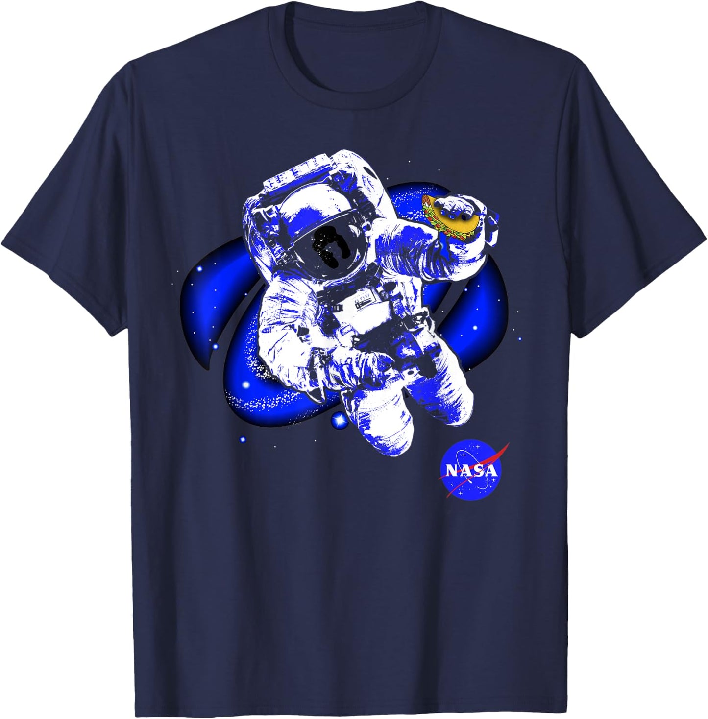 NASA Astronaut In Space With A Taco T-Shirt - T-Shirt | Navy