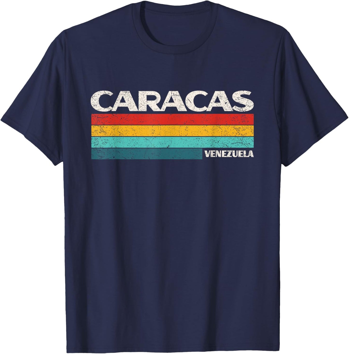 Caracas Venezuela Retro Love 70s Vintage Graphic T-Shirt - T-Shirt | Navy