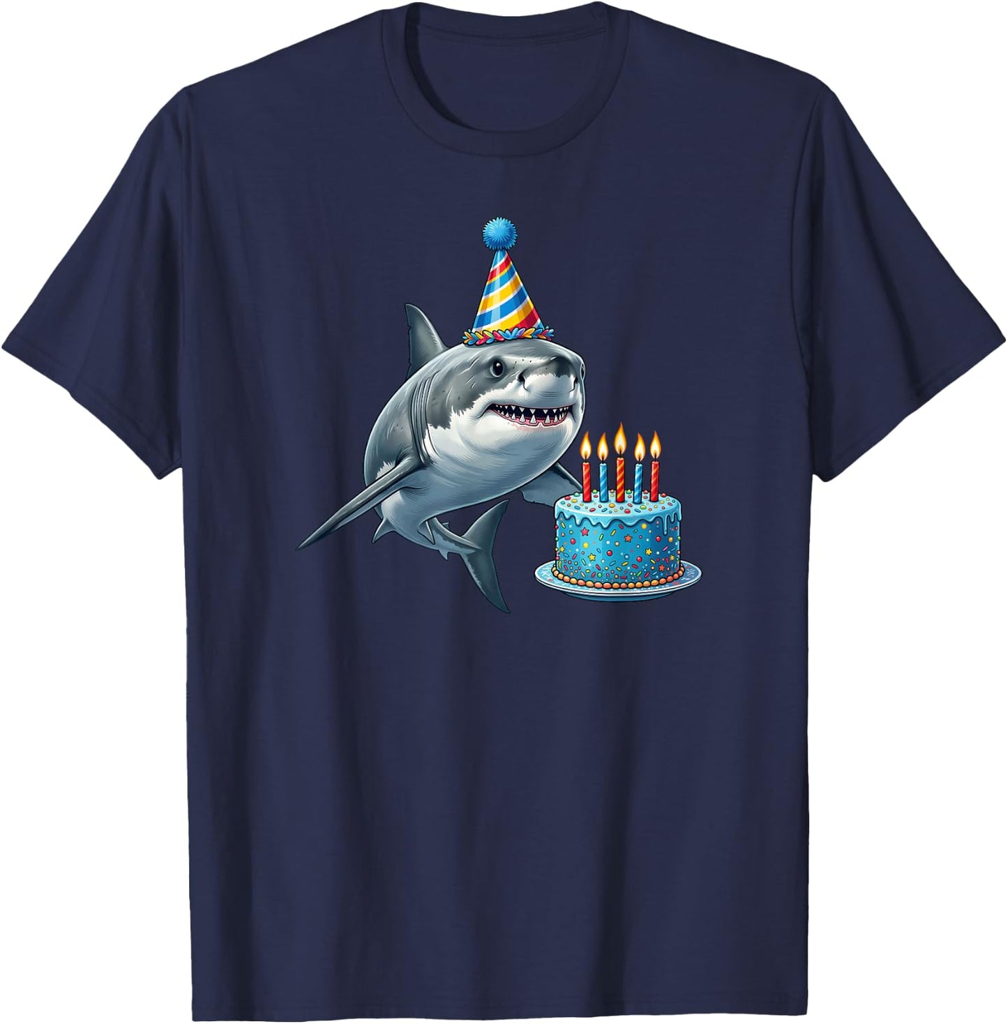 Shark Birthday T-Shirt - T-Shirt | Navy
