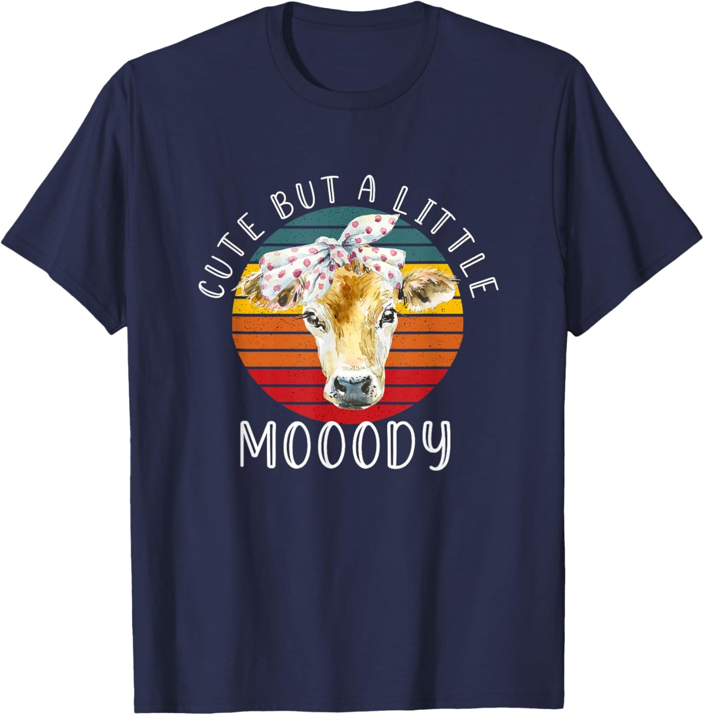 Moody Cow Lovers Shirts Farm Clothes Cowgirl Girls T-Shirt - T-Shirt | Navy