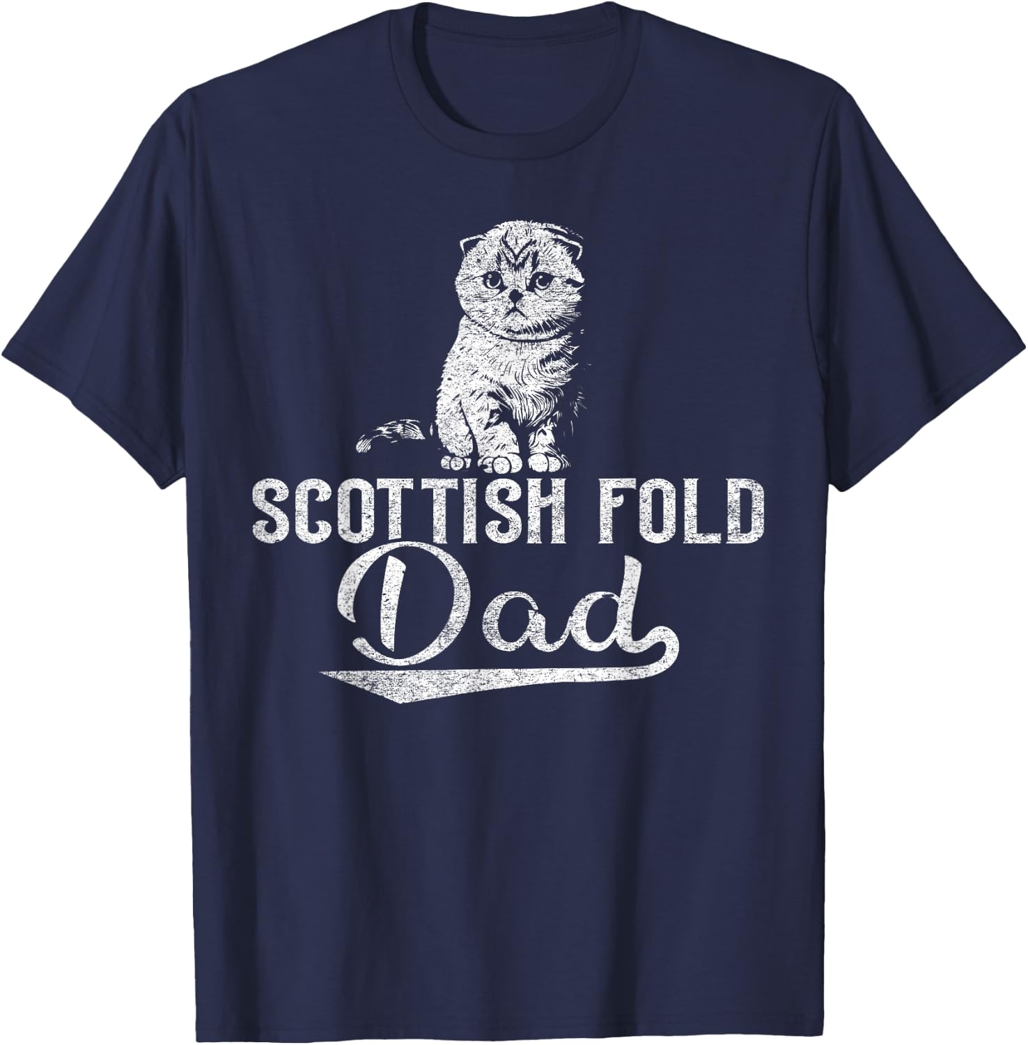 Cat Owner Dad - Scottish Fold Dad Men Women Girls Kids T-Shirt - T-Shirt | Navy