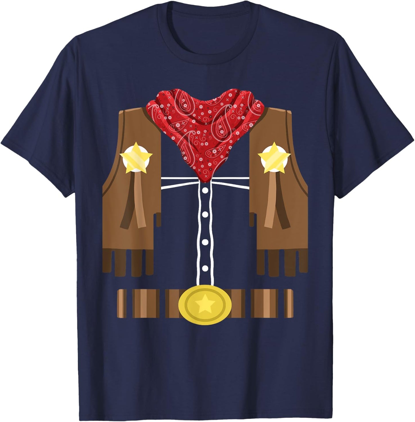 Cowboy Western Halloween Costume Rodeo Cowboy Outfit T-Shirt - T-Shirt | Navy