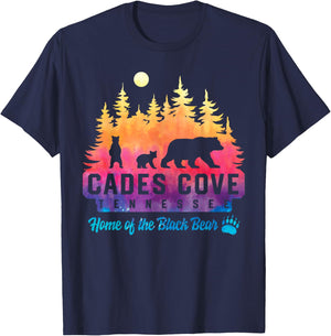 Cades Cove Tennessee Bear Great Smoky Mountains Tie Dye T-Shirt - T-Shirt | Navy