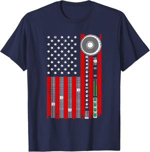 Cool Music Producer Women American Flag Patriotic DJ T-Shirt - T-Shirt | Navy