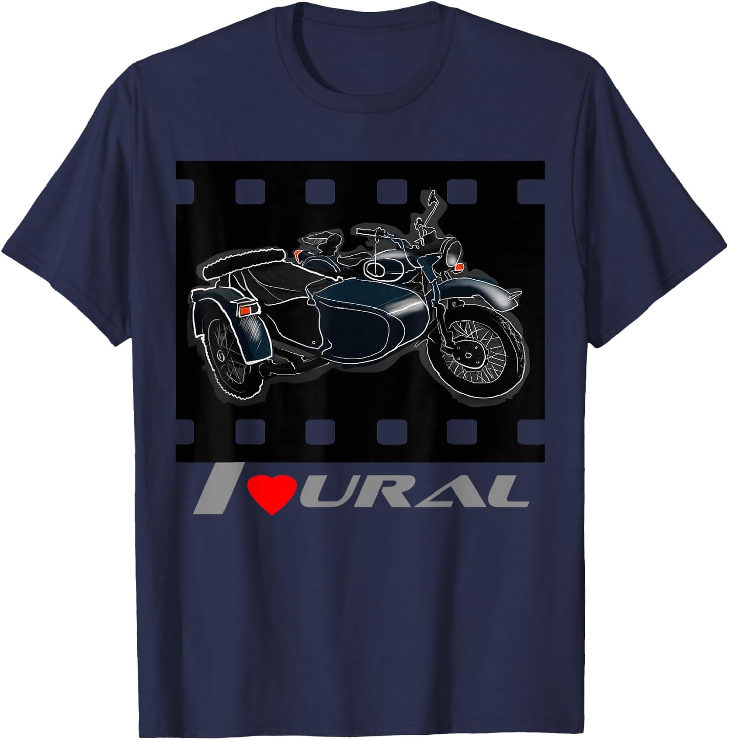 I love URAL for russian retro motorcycles lovers T-Shirt - T-Shirt | Navy