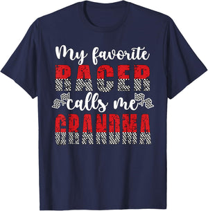 My Favorite Racer Calls Me Grandma Racing Grandma T-Shirt - T-Shirt | Navy