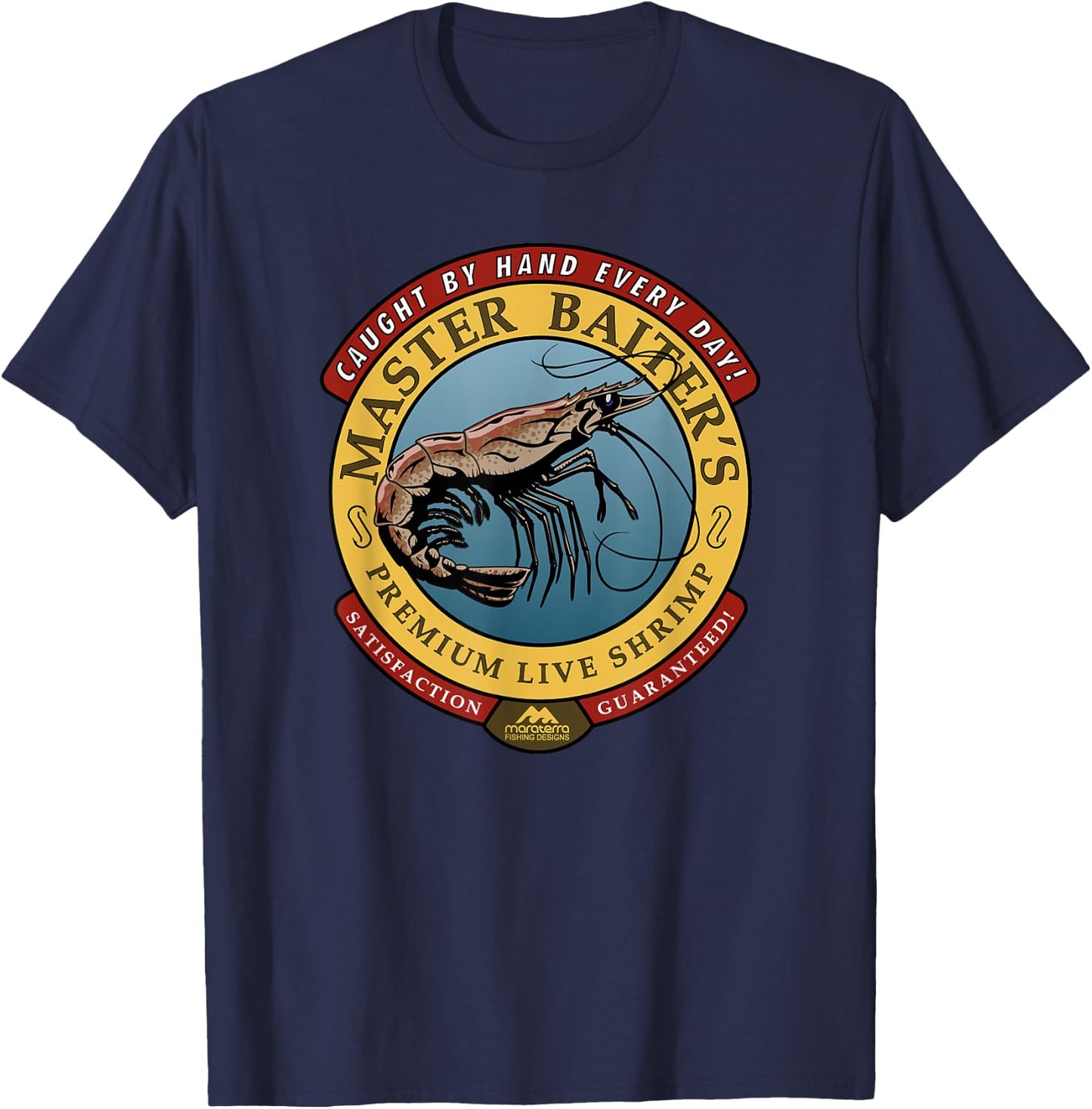 Master Baiter's Shrimp - Fishing T-Shirt - T-Shirt | Navy
