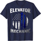 Elevator Mechanic American Flag Elevator Technician T-Shirt - T-Shirt | Navy