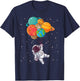 Galaxy Outer Space Astronaut Planets Balloon STEM Kids Boys T-Shirt - T-Shirt | Navy