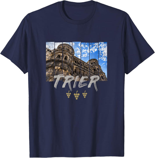 Porta Nigra in Trier on the Moselle vintage souvenir T-Shirt - T-Shirt | Navy