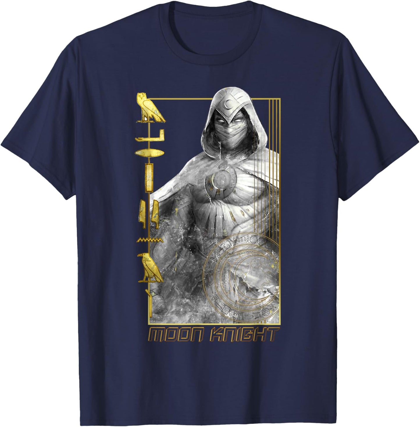 Marvel Moon Knight Bright Glyphs Poster T-Shirt - T-Shirt | Navy