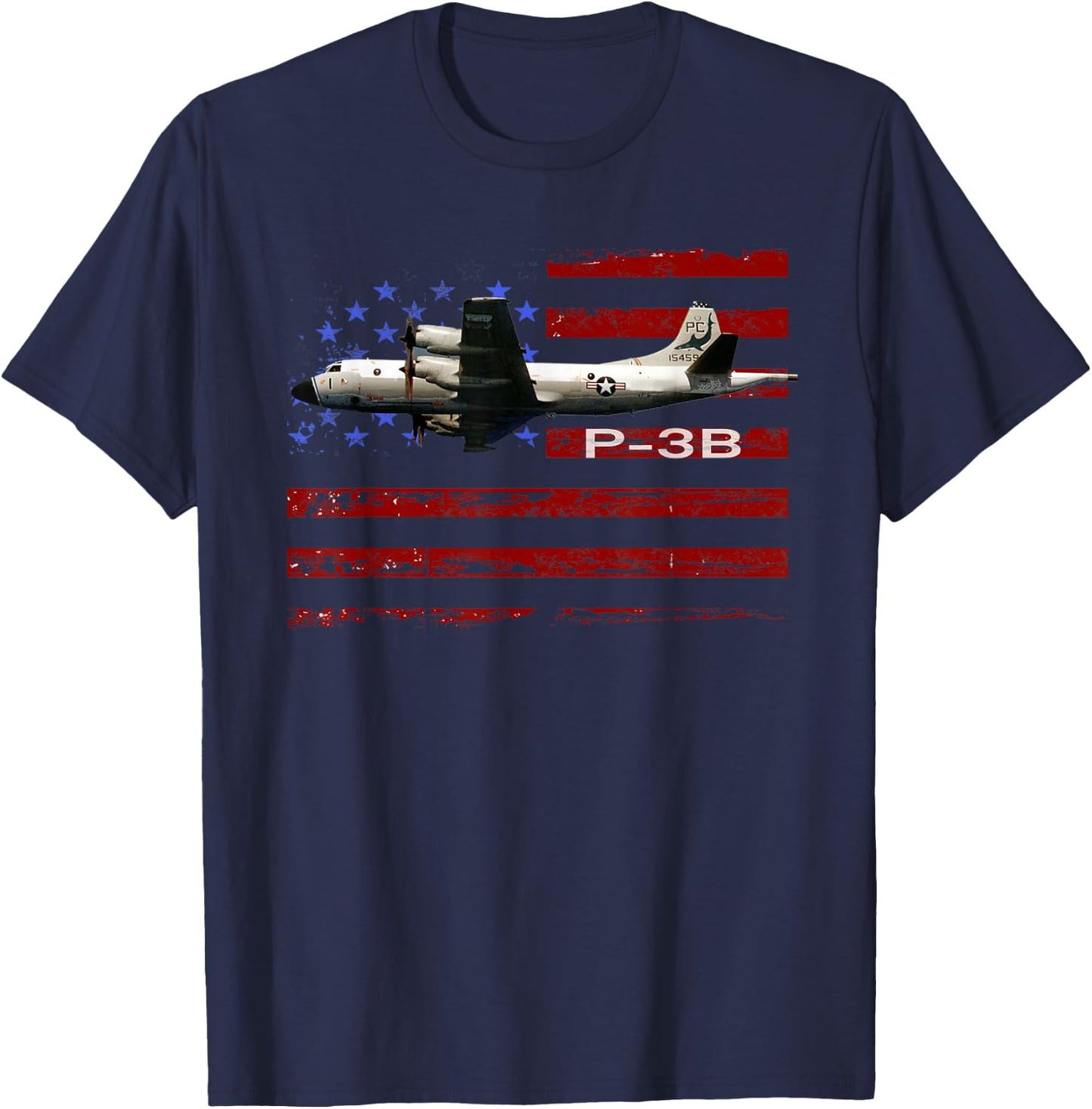 P-3 Orion Vintage American Flag T-Shirt - T-Shirt | Navy