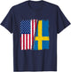 Sweden USA Swede USA Lover Sverige USA Flag T-Shirt - T-Shirt | Navy