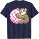 Sloth Hug Pink Ball Girls Volleyball Lover Fan Sports player T-Shirt - T-Shirt | Navy