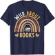 Wild About Books Leopard I Love Reading Book Lover T-Shirt - T-Shirt | Navy