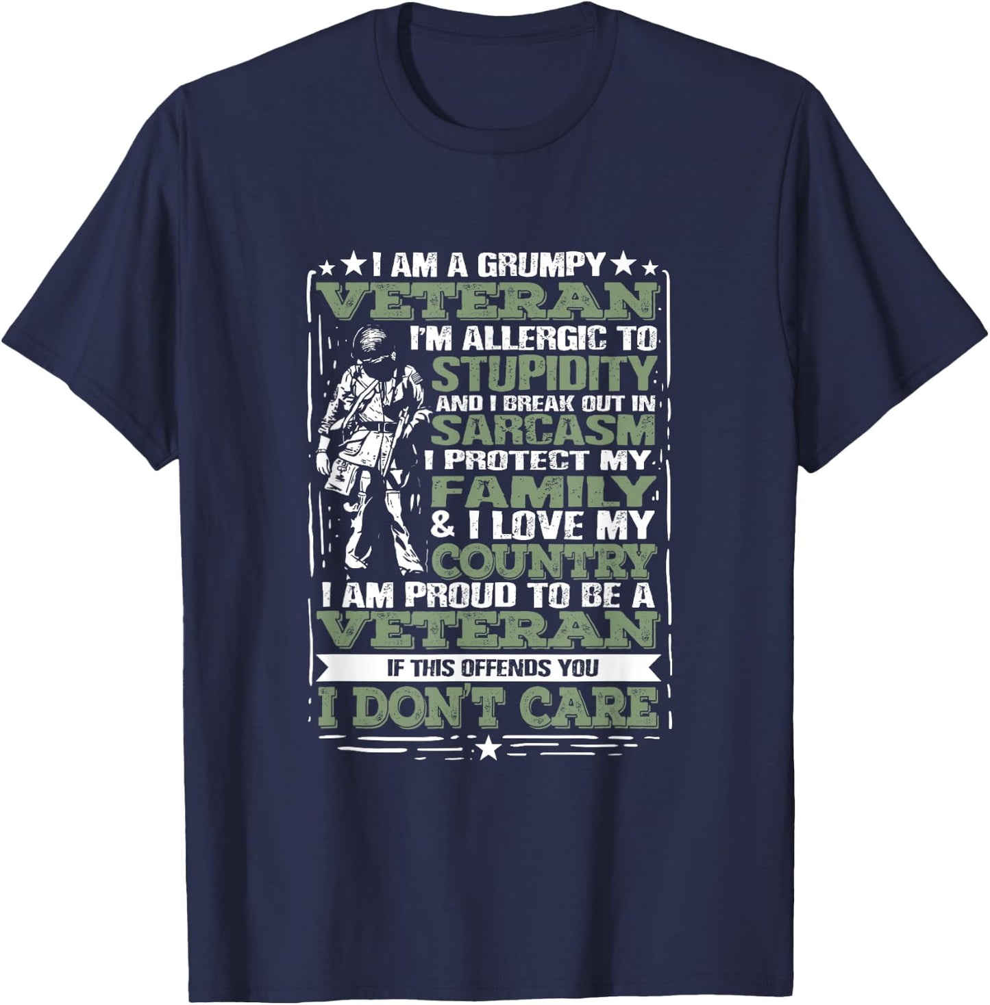 I'm A Grumpy Veteran Quote For A US Military Veteran T-Shirt - T-Shirt | Navy