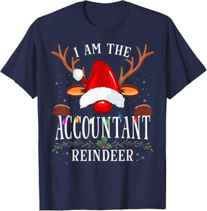 I Am The Accountant Reindeer Christmas Family T-Shirt - T-Shirt | Navy