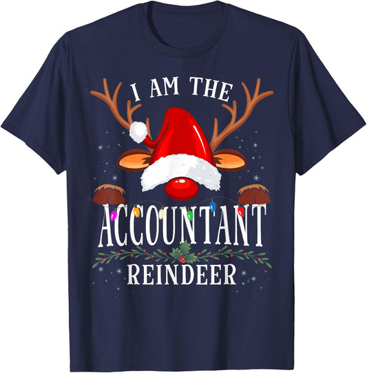 I Am The Accountant Reindeer Christmas Family T-Shirt - T-Shirt | Navy