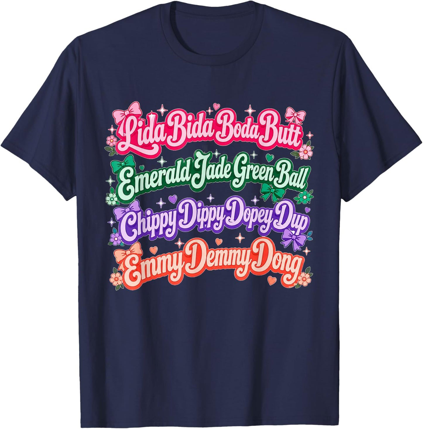 LIDA Bida Boda Butt, Emerald Jade Green Ball T-Shirt - T-Shirt | Navy