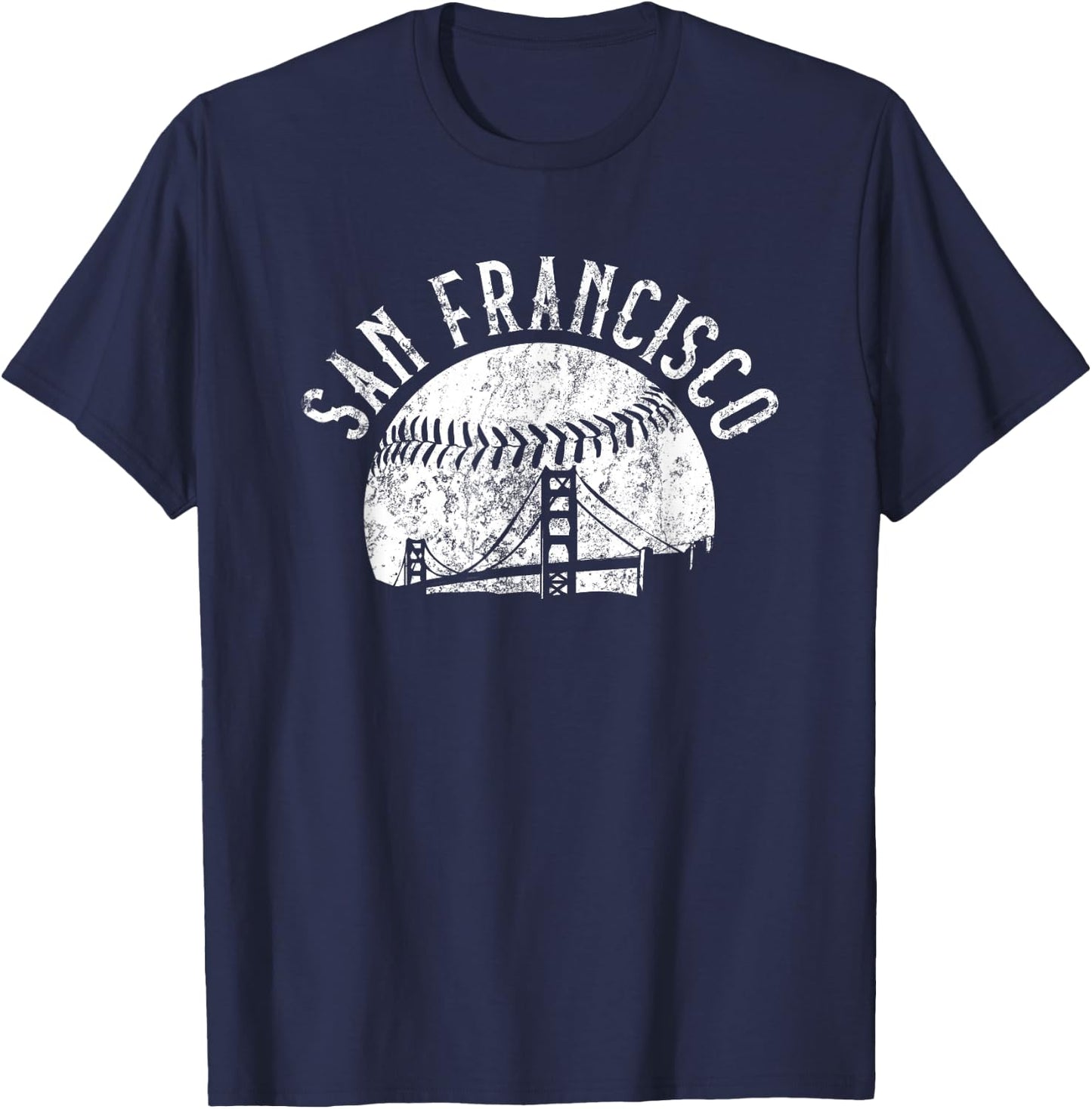 Vintage San Francisco California Skyline Apparel T-Shirt - T-Shirt | Navy