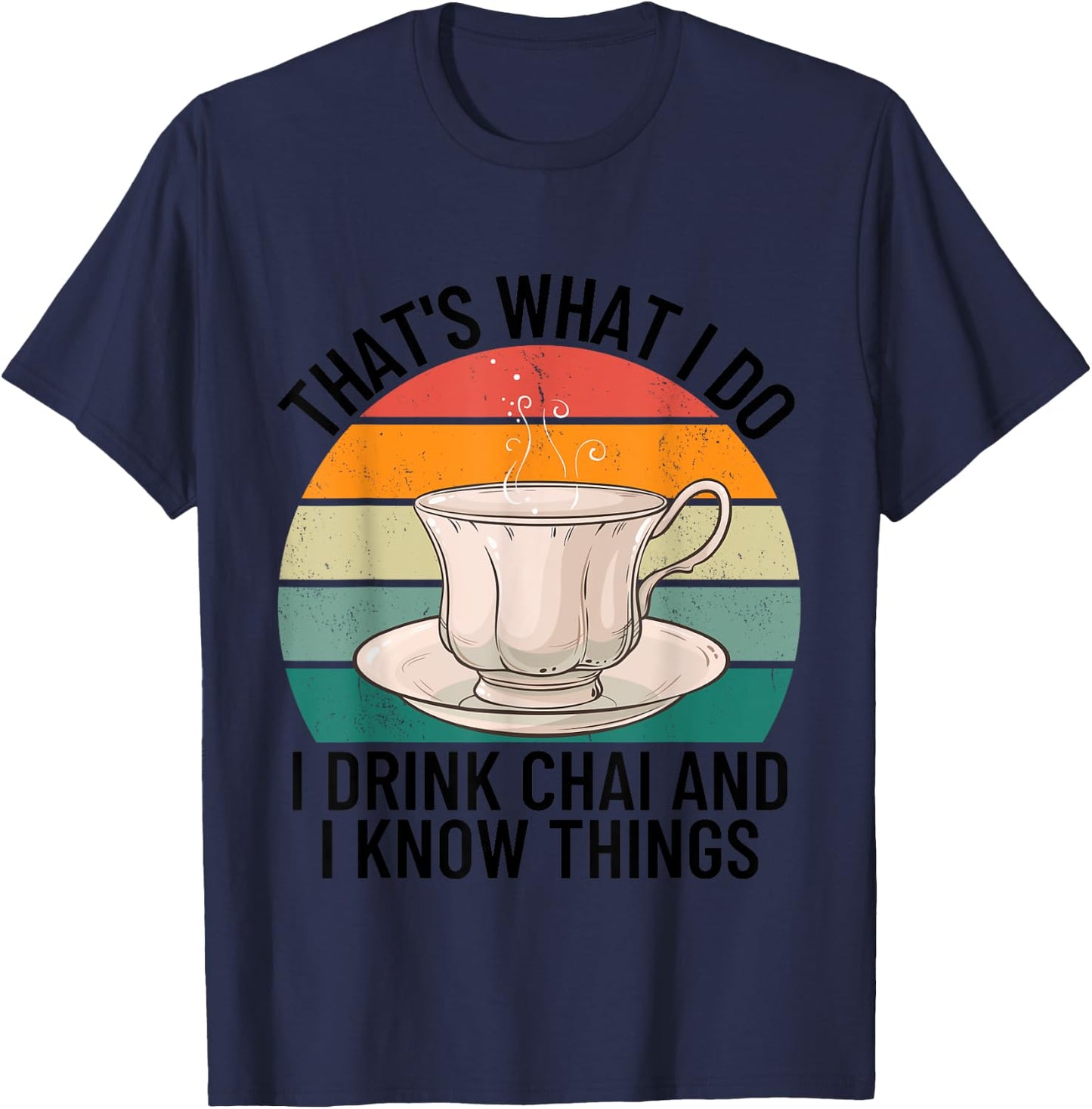 Funny Desi Tea Pakistani Indian Hindi Chai Lover Men Women T-Shirt - T-Shirt | Navy