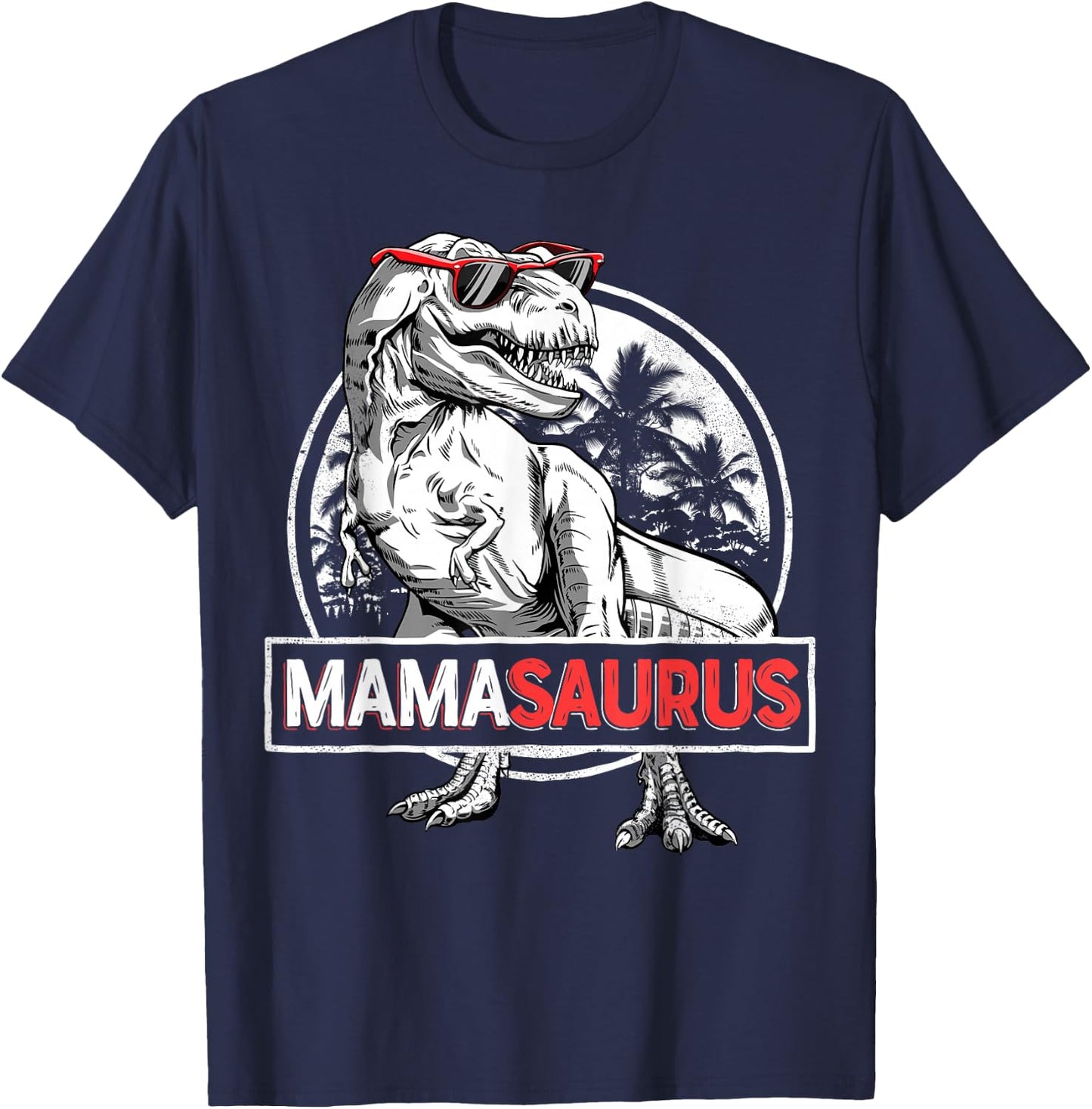 Mamasaurus T rex Dinosaur Funny Mama Saurus Mother's Family T-Shirt - T-Shirt | Navy