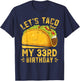 Funny 33 Year Old Let's Taco Bout My 33rd Birthday T-Shirt - T-Shirt | Navy