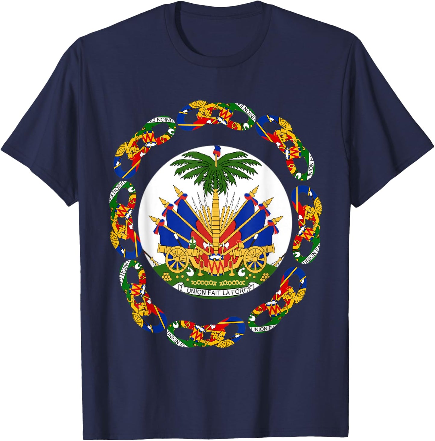 Haitian Pride for Haiti Flag Day Gift Ayiti Chains Zoe T-Shirt - T-Shirt | Navy