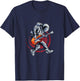 Cool Astronaut Playing Guitar Colorful Art T-Shirt - T-Shirt | Navy