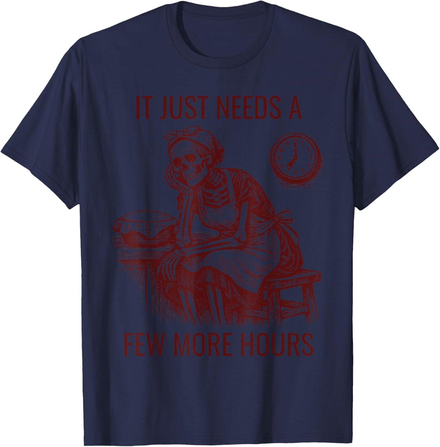 Funny Sourdough Skeleton Bulk Fermentation Bread Baker Humor T-Shirt - T-Shirt | Navy