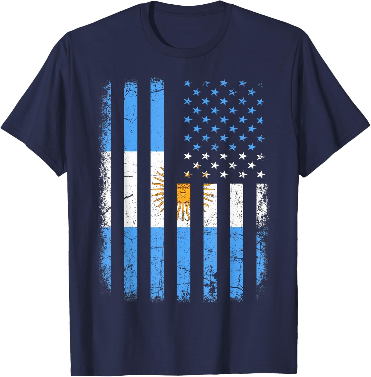 Argentinian American Flag Argentinian Roots Argentina Gift Small T-Shirt - T-Shirt | Navy
