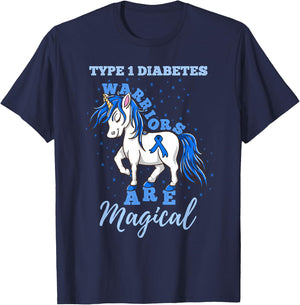 Type 1 Diabetes Warriors Are Magical T1D Awareness T-Shirt - T-Shirt | Navy