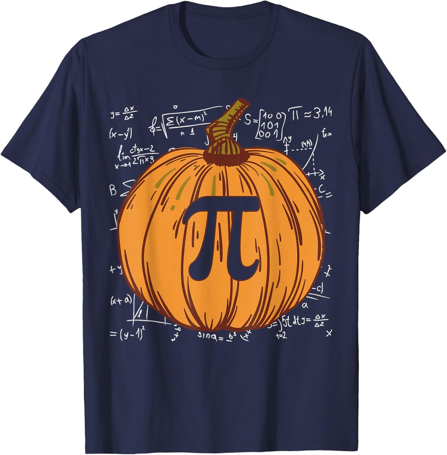 Funny Pumpkin Pie Halloween Fall Thanksgiving Pumpkin Pi T-Shirt - T-Shirt | Navy