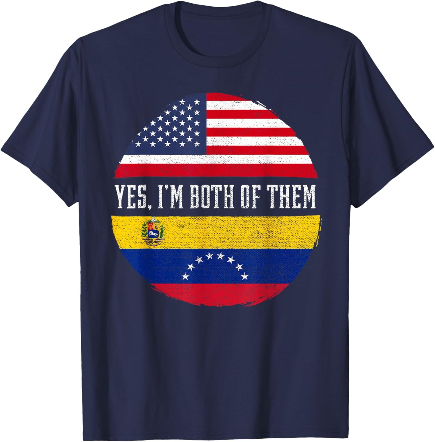 Half American Half Venezuelan USA Flag Venezuela Heritage Kids Men T-Shirt - T-Shirt | Navy