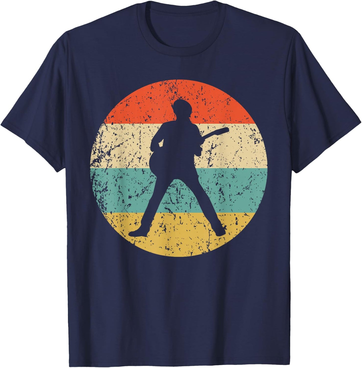 Guitar Vintage Retro Music T-Shirt - T-Shirt | Navy