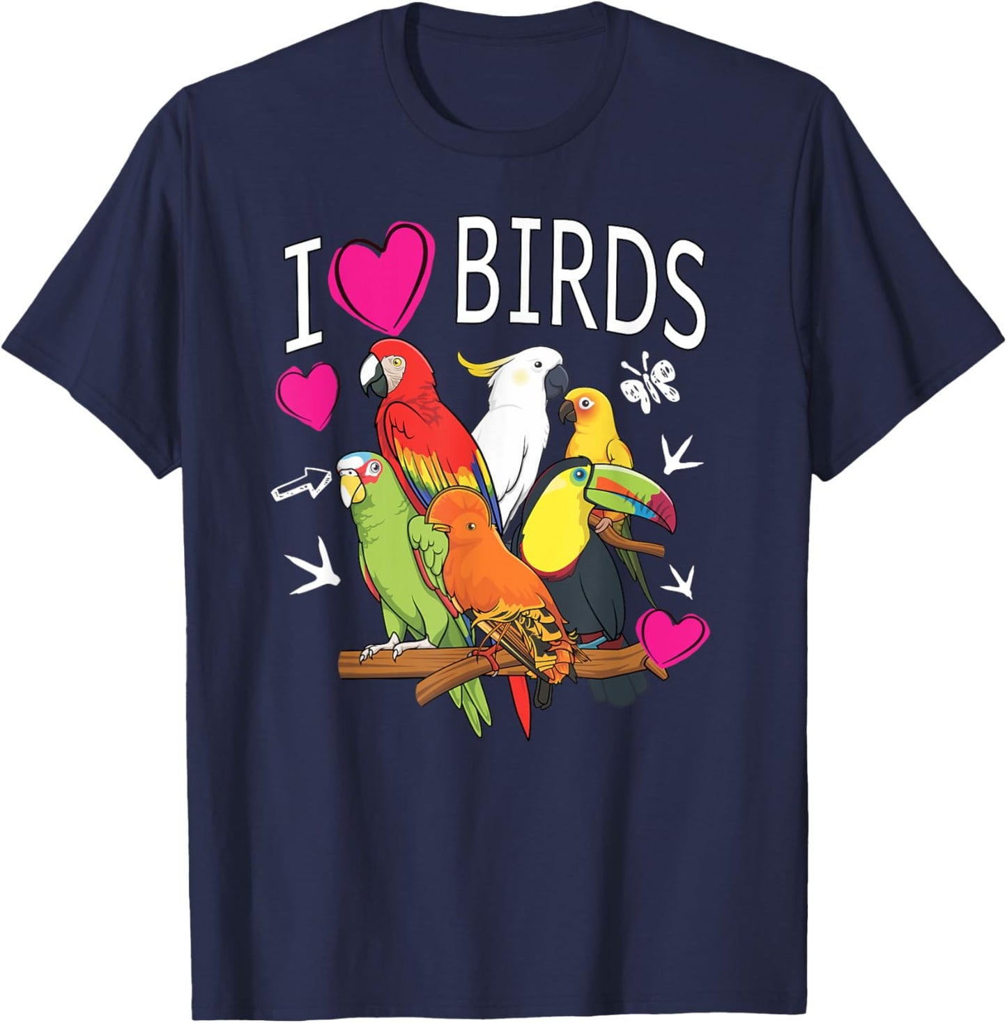 I Love Birds | I Just Really like Parrot Cockatoo T-Shirt - T-Shirt | Navy