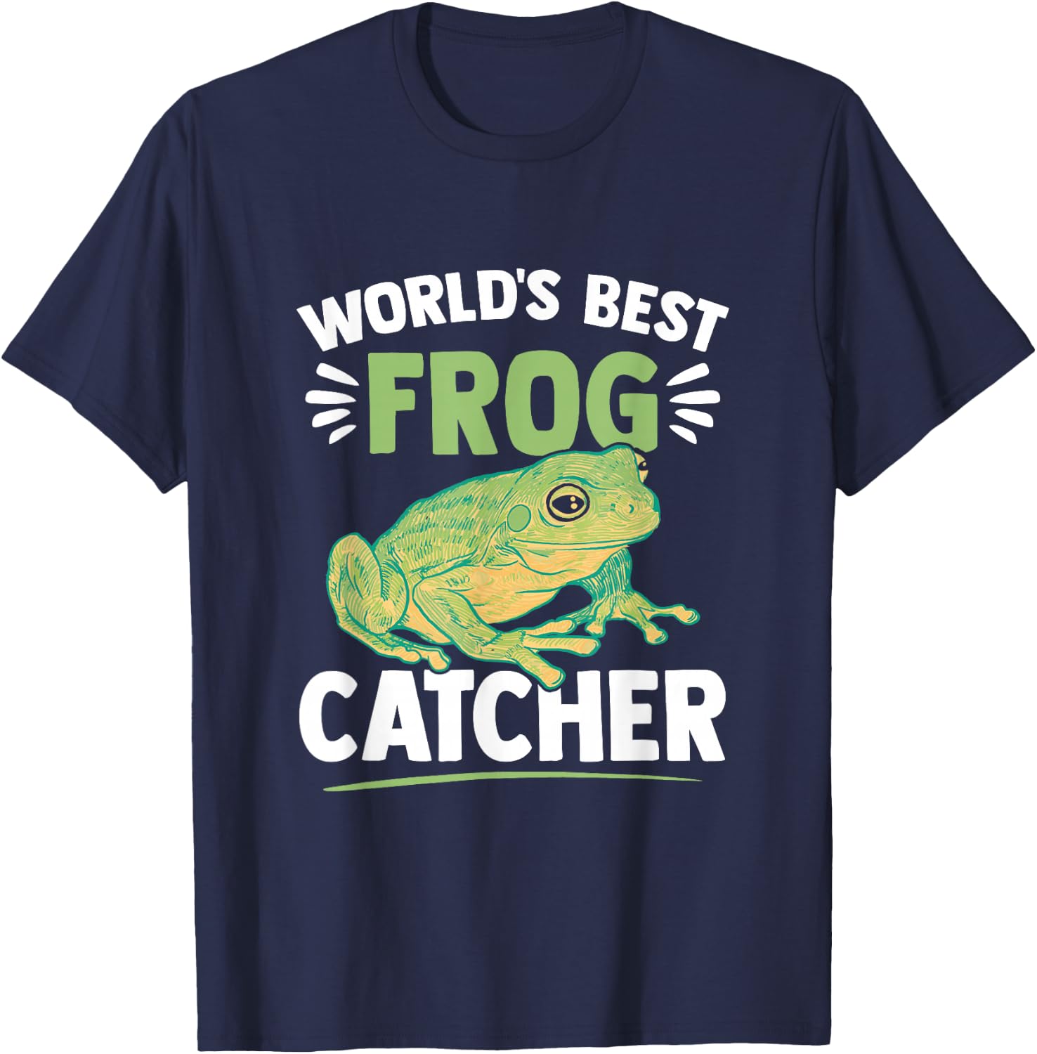 World's Best Frog Catcher Toad Kids Frog Hunter T-Shirt - T-Shirt | Navy