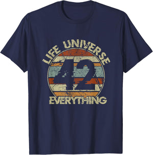 The 42 Answer to Life The Universe and Everything T-Shirt - T-Shirt | Navy