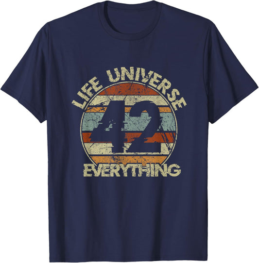 The 42 Answer to Life The Universe and Everything T-Shirt - T-Shirt | Navy