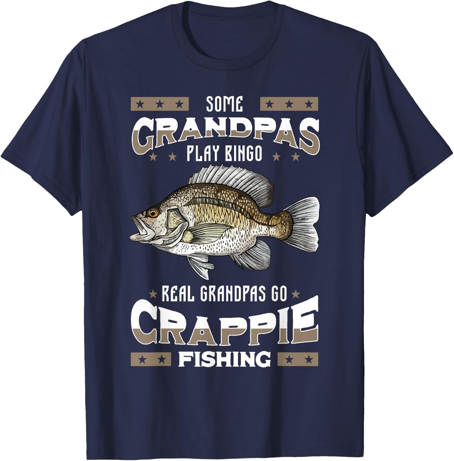 Crappie Fishing Sunfish Angling Fisherman Grandfather T-Shirt - T-Shirt | Navy