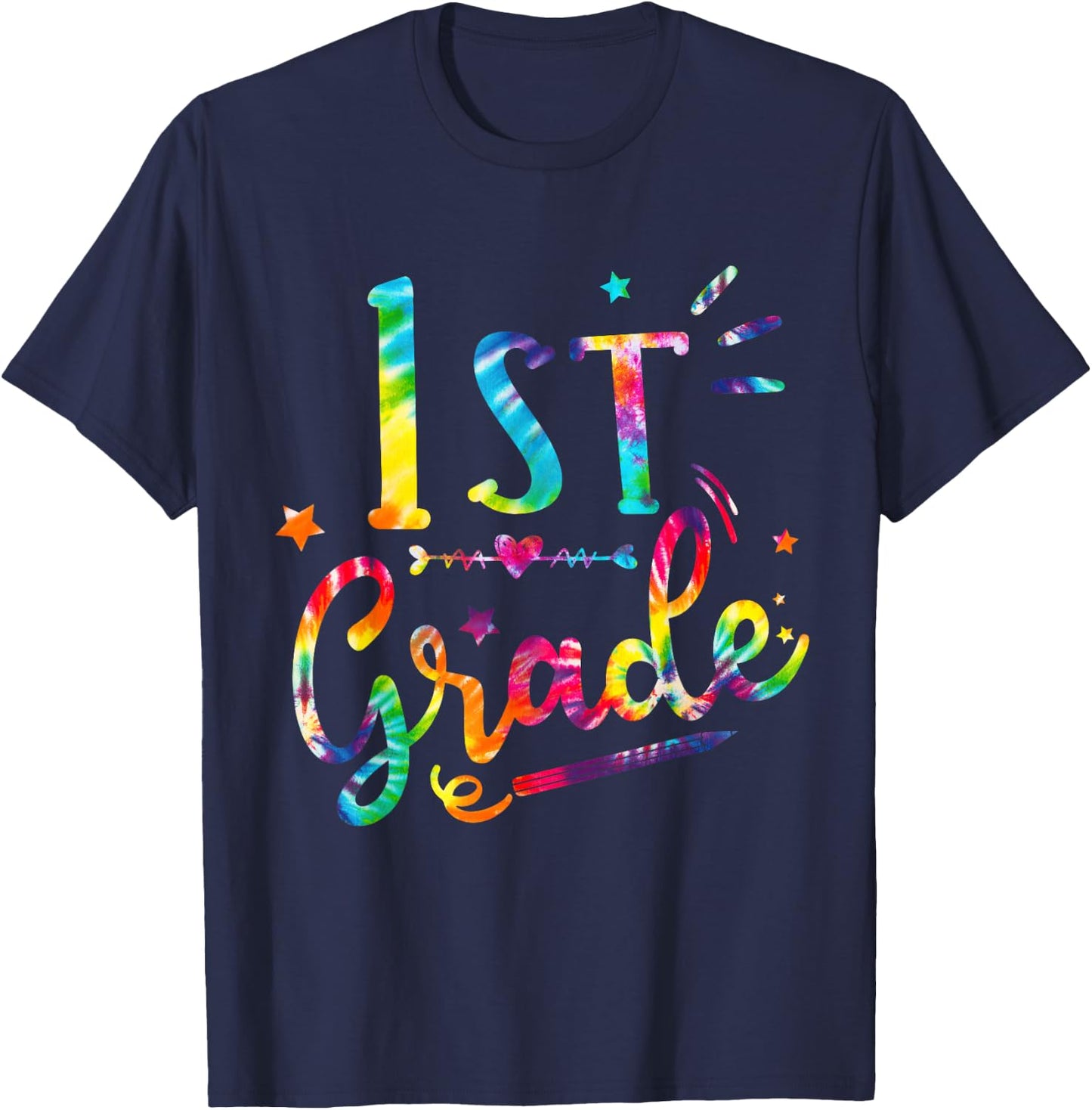 1st Grade Tie Dye Shirt First Grade Shirs Back To School T-Shirt - T-Shirt | Navy
