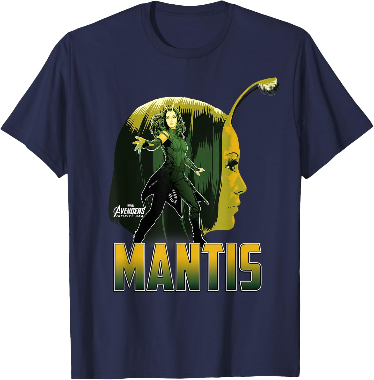 Marvel Infinity War Mantis Head Profile Graphic T-Shirt - T-Shirt | Navy