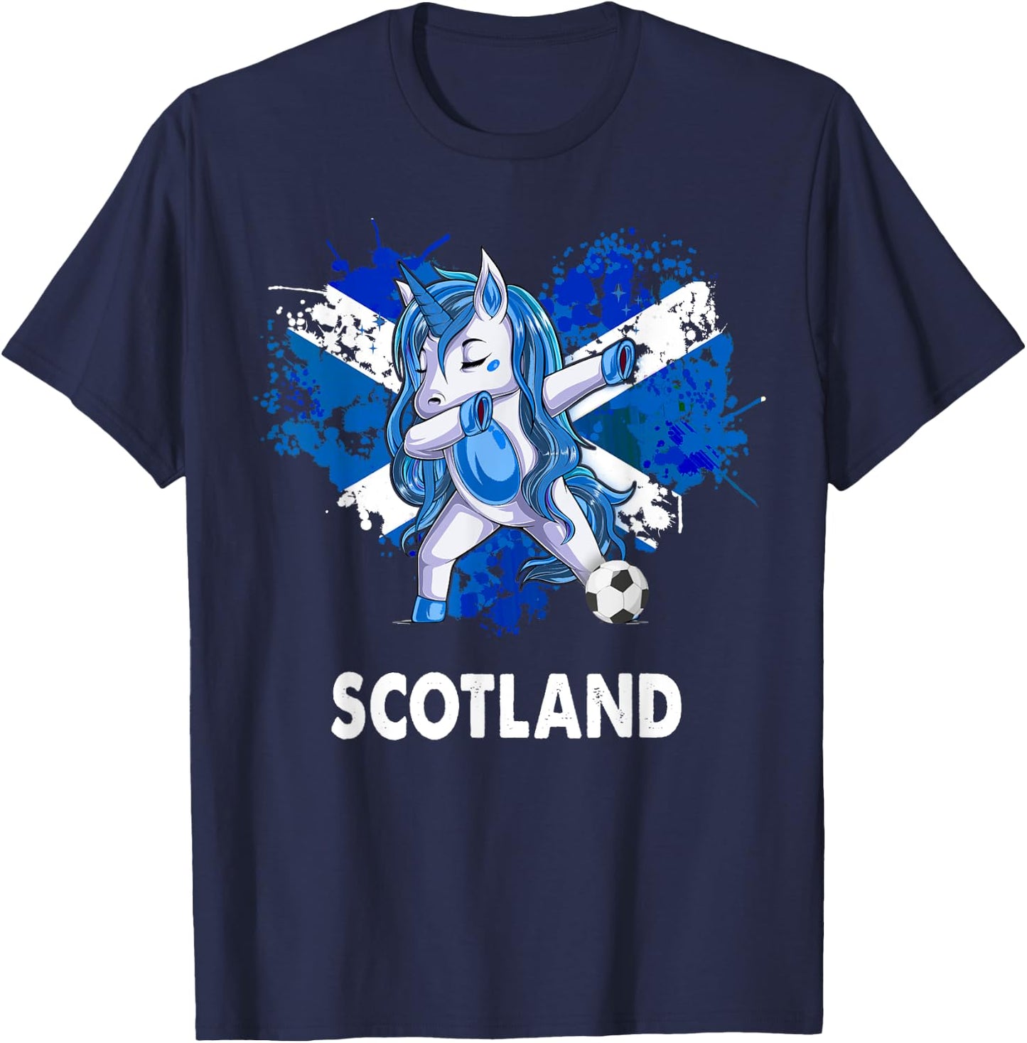 Unicorn Scottish Flag For Kids & Scottish Expats In Scotland T-Shirt - T-Shirt | Navy