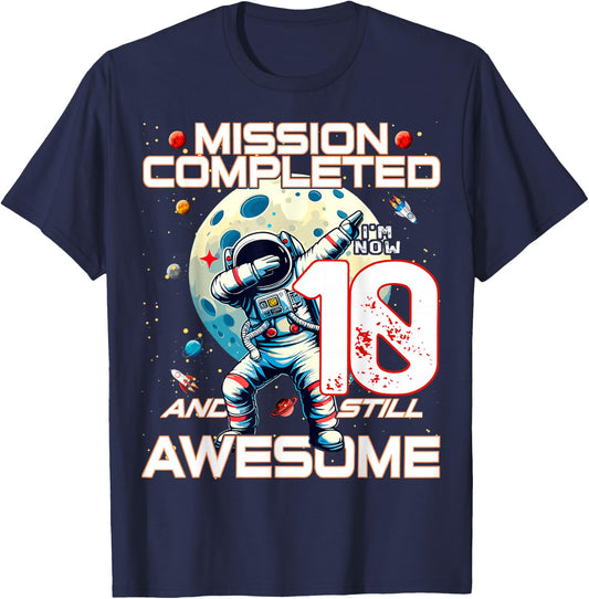 10th Birthday Astronaut Astronomy 10th Year Old Birthday T-Shirt - T-Shirt | Navy