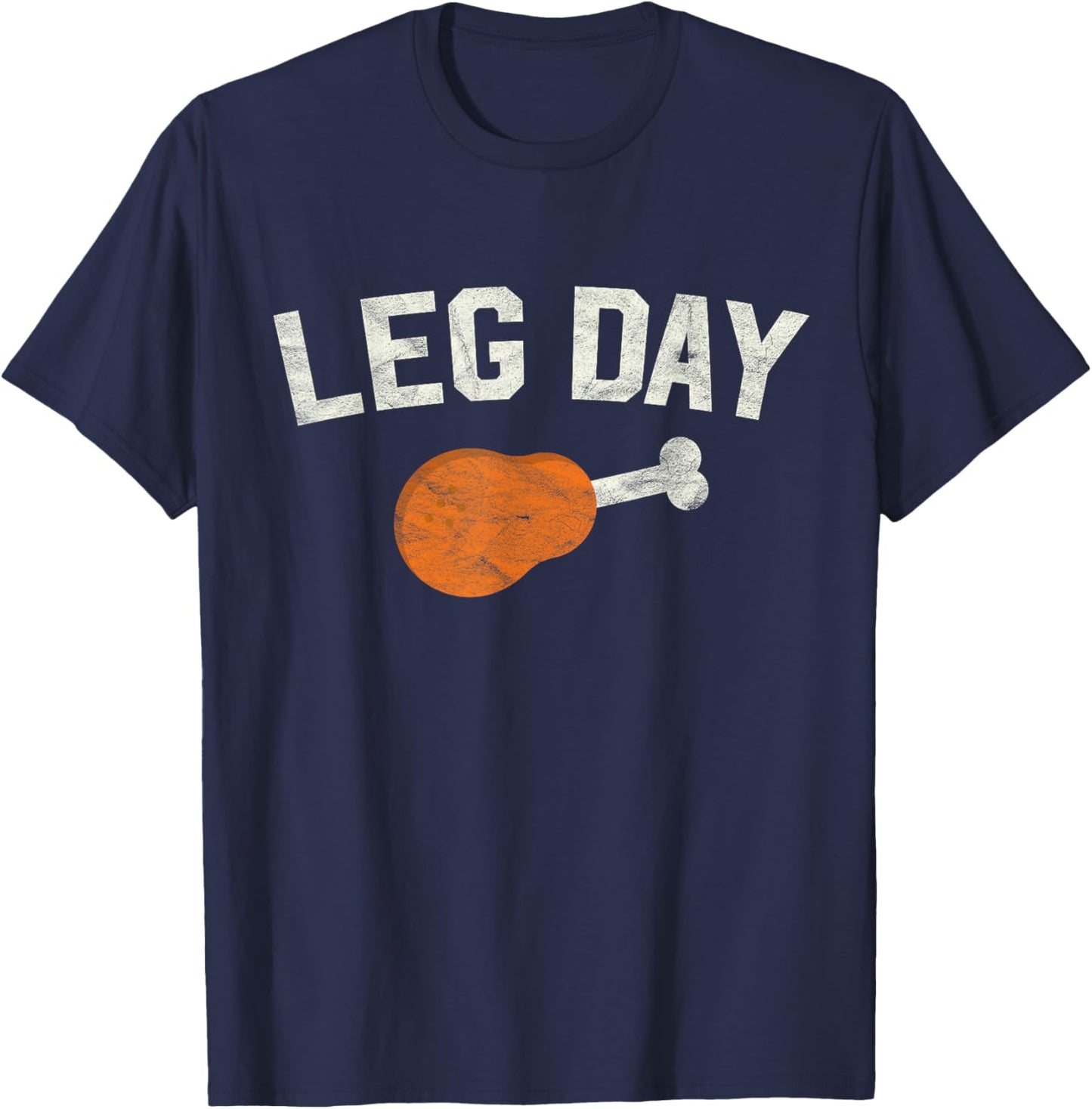 Lazy Leg Day Feast Apparel Dinner Party Gift -Adults Black Small Modern Thanksgiving Themed T-Shirt - T-Shirt | Navy
